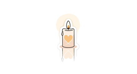 Embrace the gentle glow of a heart-adorned candle, symbolizing warmth and comfort for Valentine's Day Modern Romance and Self-Care, fostering intimate moments