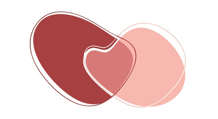 Valentine's Day Modern Romance and Self-Care Abstract Interlocking Heart Shapes Symbolizing Connection and Well-being