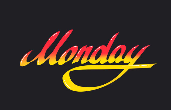 WEEK DAYS - Monday.
Typography, lettering design
