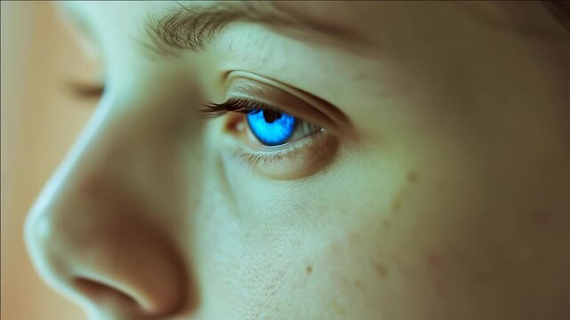 A detailed view of someone looking down