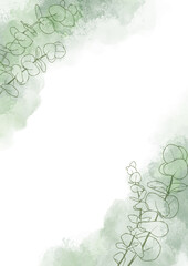 Elegant hand painted watercolour background with floral design