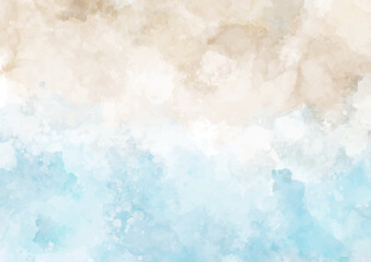 Hand painted beach themed abstract watercolour background design
