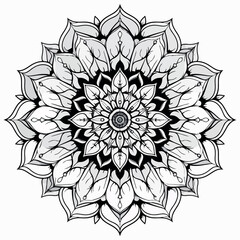 Sharp Petal Symmetrical Mandala Design