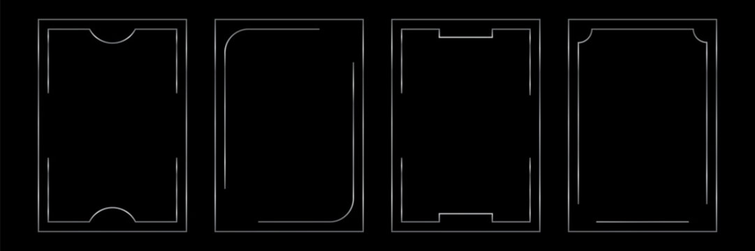 Set of elegant gradient frames in a silver color