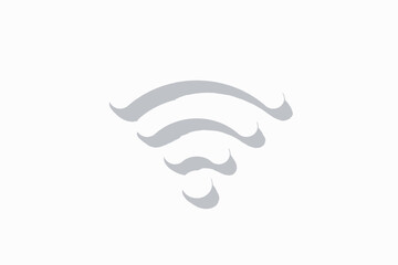 Obraz premium Minimalist white wi-fi symbol on white background