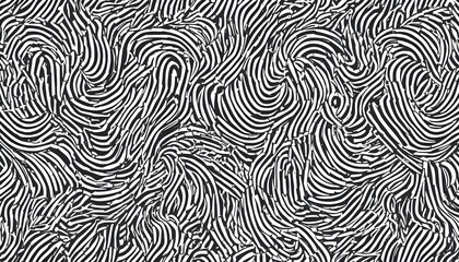 Seamless Black and White Twisted Stripe Pattern with Optical Maze Weaving Linear Vector Design