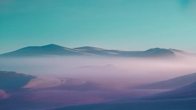 Soft turquoise glowing muted lavender fog slow drifting luminosity premium gradient cinematic surreal ethereal ambience cascading softly glowing futuristic abstract unique style