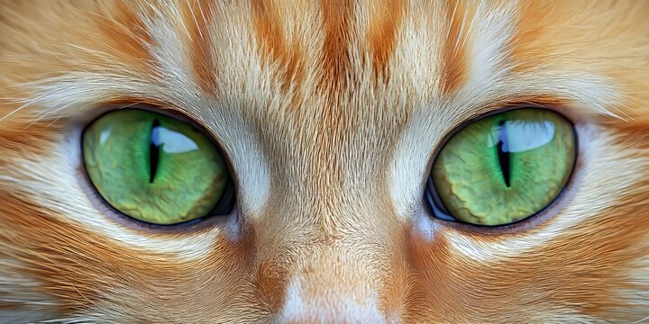 Close-Up Portrait of a Charming Domestic Kitten with Striking Green Eyes on a Clean Background