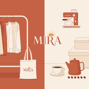Mira Brand Identity Elements Coffee Shop.