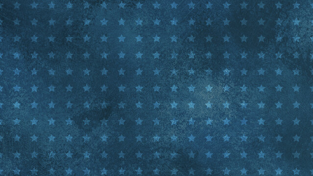 American patriotic Background with Dark blue grunge texture with repeating pattern of subtle stars. Ideal patriotic background for Memorial Day, Veterans Day, or 4th of July designs