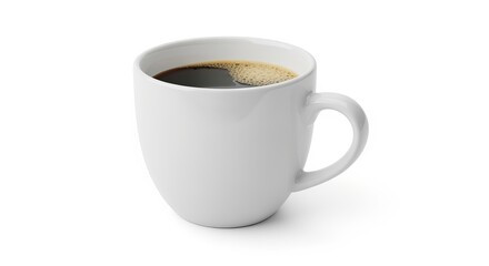 Elegant White Ceramic Mug Displaying Richness and Simplicity, Perfect for Coffee or Tea Lovers