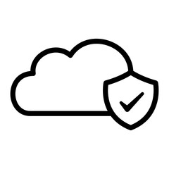 Cloud computing with security and privacy icon
