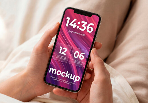 Smartphone Screen Mockup Held in Hands Lifestyle
