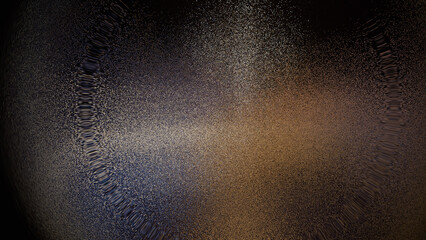 Abstract dark silver and bronze grain texture with circular distortion and noise for futuristic industrial design