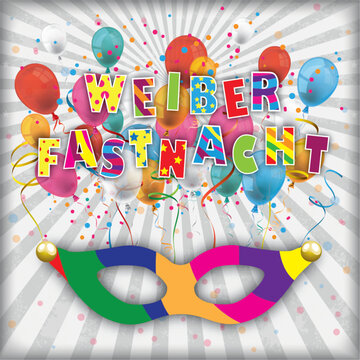 WeiberFastnacht Balloons Confetti Gray Retro Sun Cover