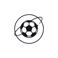 Obraz premium Global soccer symbol with planet ring design concept