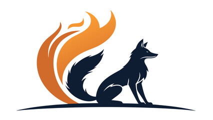 Stunning wolf with fiery tail symbolizing passion and energy
