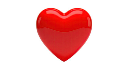 Fototapeta premium A glossy, vibrant red heart shape floating against a stark, black background