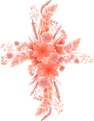 Fototapeta premium Hand drawn watercolor angels and colorful Easter eggs in green grass on transparent background. Christian art for Pascha celebration.