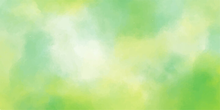 An abstract colorful watercolor background featuring a soft green nature design with bright spring bokeh textures and blurred summer light patterns for a natural art wallpaper