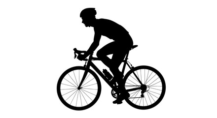 Fototapeta premium cyclist riding bike silhouette