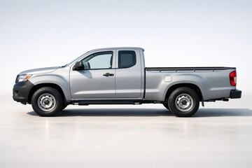 Sleek Silver Pickup Truck Showcasing a Modern Design with a Spacious Bed and Sturdy Build
