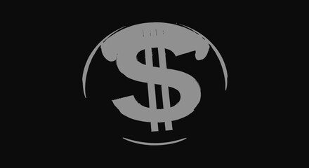 Obraz premium dollar sign isolated on black background