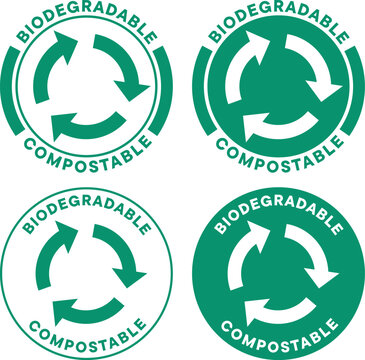 Eco friendly recycling labels with green designs for waste reduction and sustainability