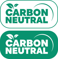 Fototapeta premium Carbon neutral label designs with green leaf icons in outlined and filled styles