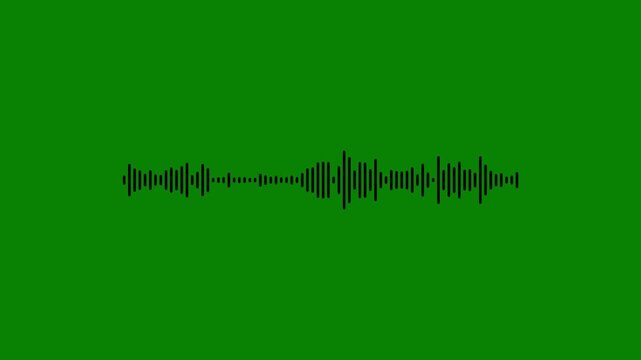 Radial audio spectrum and vertical bar soundwave equalizer pulsing with beats, creative black sound design elements on green background, professional music wave pattern for audio visualizer. 4k