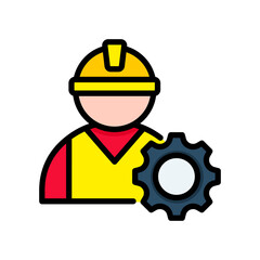 Labor lineal color icon  Vector Illustration 