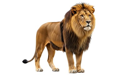 Obraz premium Majestic lion standing proudly with a strong mane.