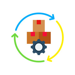 Obraz premium Manufacture Process flat icon Vector Illustration 