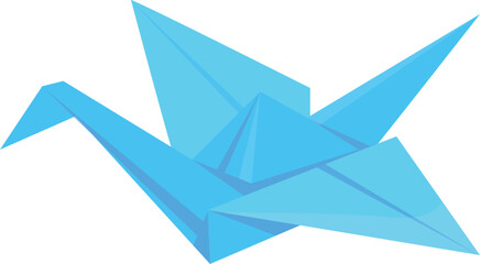 Fototapeta premium Folded paper bird figure. Origami crane cartoon icon