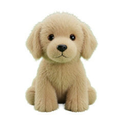 Adorable Fluffy Golden Puppy Stuffed Animal Toy