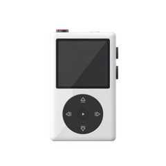 White portable M P3 player with black buttons MP3 player isolated on a transparent background