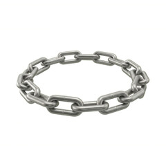 Obraz premium Metal Chain Link Loop on Solid Color