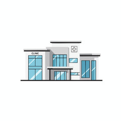 Modern Medical Clinic Building Illustration