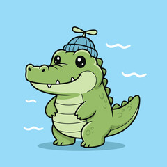 Fototapeta premium Cute alligator Adobe Illustrator Artwork