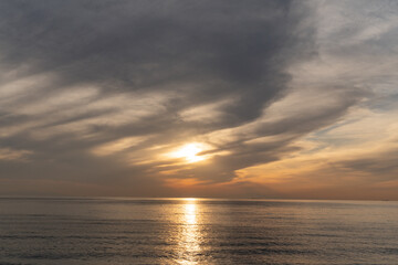 Obraz premium 夕暮れ 日没 幻想的 イメージ 太平洋