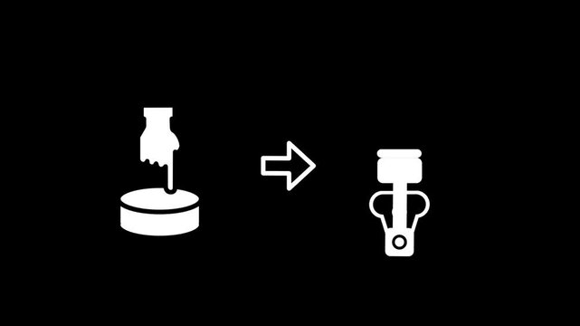 A hand touching a circular sensor pointing to a mechanical piston illustrates the direct human interaction and manual input needed to operate and control heavy industrial machinery