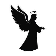 Angel Silhouette with Halo illustration