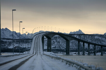 The Sortland Bridge was opened in 1975. It was one of four bridges that were built in the 1970s to connect the islands of Vester&aring;len to each other