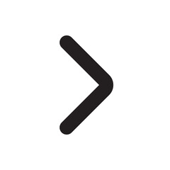 Minimal Chevron Right Icon, Rounded Outline Next Navigation Symbol for App and Web UI