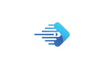 Obraz premium Abstract And Modern Technology Arrow Logo Design for Digital Innovation and Modern Branding