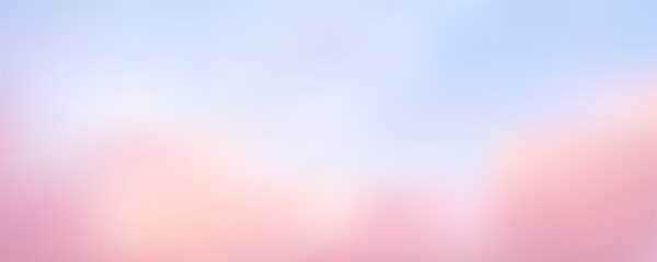 Abstract pastel gradient backdrop featuring smooth pink to blue color transitions with soft light blur creating dreamy sky-inspired textures ideal for modern design projects and banners. © Narin