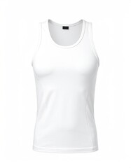 Plain white sleeveless shirt on a white background