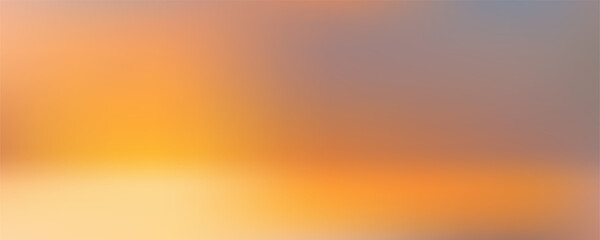 Abstract gradient backdrop featuring yellow to orange sunset tones. Smooth pastel texture with soft light transitions ideal for spring and summer projects. Vector illustration.