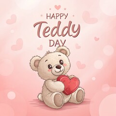 Teddy bear day teddy bear with hearts