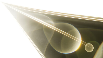 Abstract luminous light expanding with glowing spherical forms and bright light rays in a dark cosmic space artistic and ethereal isolated on transpar